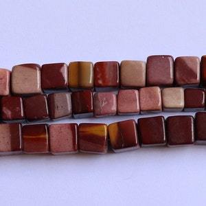 Perles de pierre précieuse en jaspe fantaisie AAA, forme cube lisse, 8-9 mm, perles en jaspe en forme de cube 3D, 7 pouces, perles en jaspe naturel en vrac pour la création de bijoux - Product Image 2