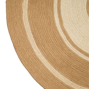 Handmade Concentric Striped <b>Round</b> <b>Jute</b> <b>Rug</b> Eco-Friendly Dual-Tone Braided Floor Carpet Wholesale - Product Image 3
