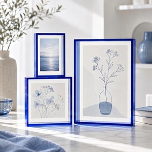 Clear Acrylic <b>4</b> Color Rectangle <b>Photo</b> <b>Frame</b> UV Printing Shatterproof Waterproof Free Standing Horizontal Tabletop Display Modern - Product Image 3