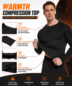 Conjunto Deportivo de Compresión Personalizado para Hombre, Camiseta y Pantalones de Secado Rápido, Traje Deportivo Ajustado de Manga Larga de Alta Calidad - Product Image 5