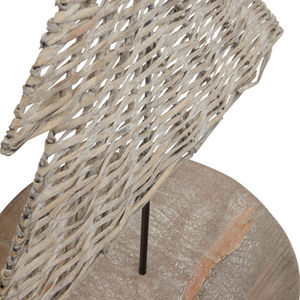 Natural Woven Rattan <b>Christmas</b> <b>Tree</b> Tabletop Decorative Featuring Layered Tiered Foliage And Wooden Base For Holiday Display - Product Image 3