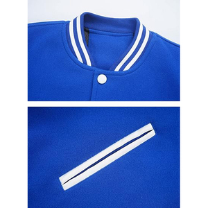 Blouson universitaire pour homme en velours côtelé avec garniture en velours côtelé, col en velours côtelé mélangé laine, accent texturé style baseball universitaire et détails vintage - Product Image 6