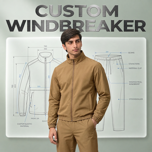 Custom Men Lightweight Sportswear Set Windbreaker Hoodie Shorts Nylon Windproof Running Fitness Streetwear Clothing - Product Image 3
