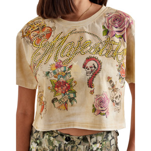 Heavyweight High Quality 100% Cotton Acid Wash Summer Casual Vintage Women's T-Shirt Screen Printed <b>Rhinestone</b> Breathable Quick - Product Image 4