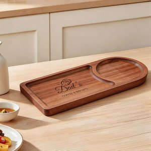 Wooden Oval Storage <b>Tray</b> Minimalist Design Single Tier Durable Unfinished Finish For Table Use custom wooden serving <b>tray</b> - Product Image 2