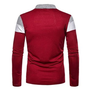 Men <b>Long</b> <b>Sleeve</b> Polo Shirt Color Block Striped Slim Fit Purple Gray Collar <b>Top</b> Sportswear Adults Rugby Jerseys - Product Image 5