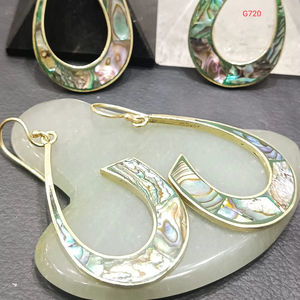 Pendientes de Ágata con Baño de Bronce Antiguo, Aros Abiertos en Forma de Lágrima, Joyería de Latón, Anillos de Racimo Estilo Bohemia para Mujer, para Revendedores - Product Image 1