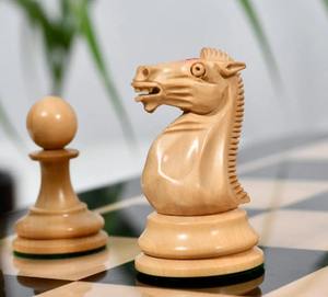 Juego de ajedrez antiguo Steinitz Staunton de 1865-70 en ébano, Rey de 3.75 pulgadas con reyes estampados y tablero de madera de ébano al mejor precio - Product Image 3