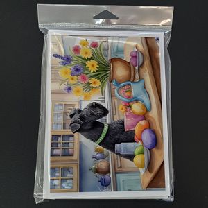 Whimsical Easter Kerry Blue Terrier Paquete de tarjetas de felicitación 8 tarjetas de nota en blanco sobres A7 tamaño 5x7 para escritura de notas decorativas - Product Image 3