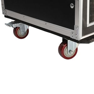 Armadio per Attrezzatura DJ a Doppio Strato 19'' 16U Nero e Argento con Doppia Porta - per Borse e Custodie per Strumenti - Product Image 4