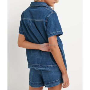 Conjuntos de mezclilla de algodón para mujer, conjunto informal de dos piezas para mujer, Top sin mangas, pantalones cortos de cintura alta, mezclilla 2026 - Product Image 2