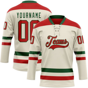 Camiseta de Hockey sobre Hielo para Hombre, Manga Larga, Nombre y Número Personalizados, Transpirable, Poliéster, Cuello en V, Corte Regular - Product Image 1