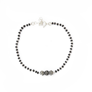 925 Silver Black Glass <b>Beads</b> <b>Bracelet</b> for Women Wholesale Online Handmade Daily Wear Bloomian Jewelry Engagement Gift Bulk Her - Product Image 1