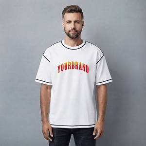 เสื้อยืดโอเวอร์ไซส์ทรงฮิปฮอปผ้าเจอร์ซีย์คอตตอน 100% หนัก 220 กรัม แบบ OEM/ODM สั่งทำพิเศษ ระบายอากาศได้ดี เหมาะสำหรับออกกำลังกาย ผู้ชาย - Product Image 2