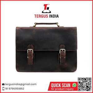 High Quality Vintage Style Full Grain <b>Leather</b> <b>Bag</b> Men's Genuine <b>Leather</b> <b>Laptop</b> Zipper Closure <b>Bag</b> - Product Image 2