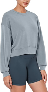 Sweat-shirt col rond de haute qualité pour femmes, en coton et polyester, personnalisable, vente en gros - Product Image 5