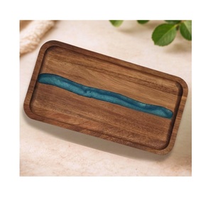 Premium Handmade Wooden Serving Tray With Handles For <b>Kitchen</b> Dining <b>Table</b> Breakfast Serving And Home Decoration Use - Product Image 2
