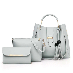 Sacs à main en cuir véritable très demandés, ensemble 3 en 1 : sac cabas pour femme avec portefeuille et sacs bandoulière, sac à épaule 3 pièces pour femme - Product Image 4