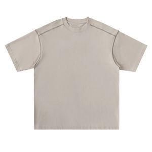 เสื้อยืดคอกลมโอเวอร์ไซส์ทรงวินเทจคุณภาพสูง น้ำหนัก 260 กรัม สำหรับผู้ชาย ทรงไหล่ตก ผ้าฝ้าย 100% สีพื้น - Product Image 1