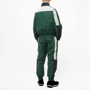 Nouvel ensemble de survêtement homme 2026 vert color-block, coupe régulière, style sportif respirant, col rabattu, pour l'automne - Product Image 4