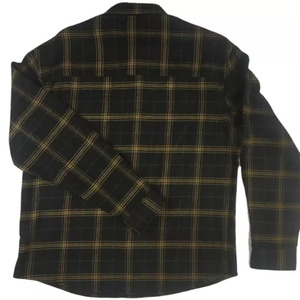 Camisa de Franela a Cuadros Negra para Hombre, Manga Larga, Cuello Clásico, 100% Algodón, Ropa de Otoño - Product Image 6