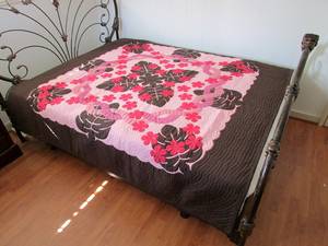 Edredones Elegantes y Modernos de Diseño en Rosa y Marrón, con Bordado de Flores Rosas, 100% Algodón Ecológico, Estilo Vintage para Mujeres y Niñas - Product Image 1
