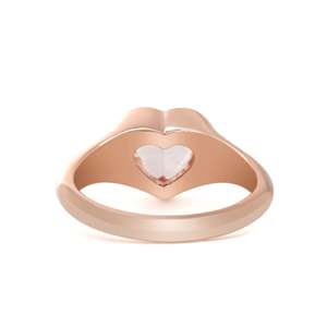 Anillo Romántico de Diamante Cultivado en Laboratorio de 1 Quilate, Oro Rosa de 14K, Forma de Corazón Rosa, Diseño de Banda Cónica con Engaste de Bisel, Regalo de Aniversario para Ella - Product Image 5