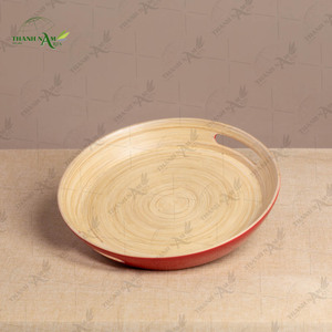 ถาดเสิร์ฟไม้ไผ่ขนาดใหญ่แบบทำมือ ทันสมัย ทนทาน รีไซเคิลได้ ทำความสะอาดง่าย ปลอดภัยสำหรับอาหาร เหมาะสำหรับงานจัดเลี้ยง พกพาสะดวก ใช้ได้ทั้งในครัวและห้องนั่งเล่น - Product Image 3