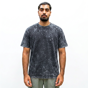 Camiseta de algodón con efecto tie-dye para hombre, cuello redondo, manga corta, corte regular, estilo casual, tejido de punto, estampada, estilo urbano. - Product Image 6