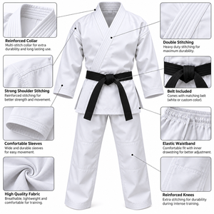 Kimono de karaté personnalisé, uniforme d'arts martiaux, tenue de judo, taekwondo, entraînement, avec ceinture - Product Image 6