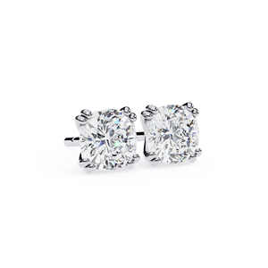 REYES Exquisite 925 Sterling <b>Silver</b> Cushion Cut 2Ct VVS Moissanite <b>Earrings</b> Certificate 14K White Gold Rhodium Plated Jewelry - Product Image 4