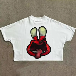 Camiseta Personalizada de Alta Calidad sin Costuras, Corte Cuadrado, Hombros Caídos, Estilo Y2K, Hip Hop, para Hombre - Product Image 6