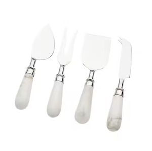 Marble Handle <b>Cheese</b> <b>Knife</b> <b>Set</b> With Gold Tone Blades Durable <b>Cheese</b> Tools For Charcuterie Boards - Product Image 6