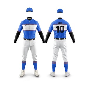 Unisex Custom <b>Baseball</b> Uniform Quick Dry Breathable Full Button Jersey Set Recyclable Team Sportswear OEM - Product Image 4