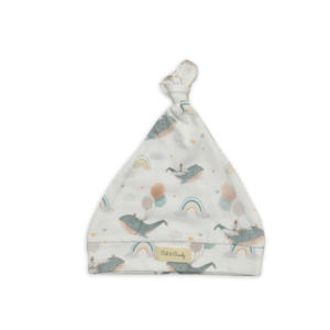 Bonnet en bambou biologique Whale of Time Design, bavoirs pour bébé de qualité supérieure pour les tout-petits - Product Image 1