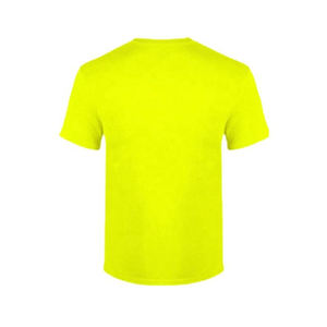Men's <b>Neon</b> Yellow Short Sleeve O-Neck T-Shirt Solid Color Casual Jersey Knit Blank Design 150g Fabric Weight - Product Image 3