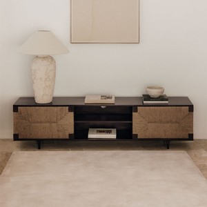 Mueble TV Vandana Arion Neo 200x40 cm en madera de mango y yute Evans - Product Image 1