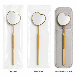 Heart Shape Handheld <b>Mirror</b> Gold Plated Metal Frame 3X <b>Magnifying</b> Single Side Desktop <b>Makeup</b> <b>Mirror</b> - Product Image 6