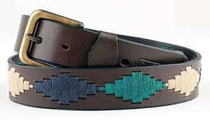 Ceinture en cuir Polo classique à motif argentin, boucle en laiton tressée à la main, pour homme, style décontracté, prix OEM LBP-0039C - Product Image 6