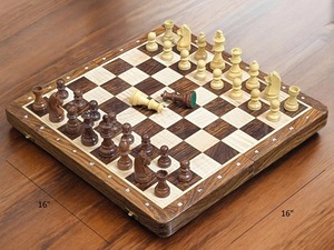 <b>Wood</b> <b>Chess</b> <b>Set</b> With Black And White Pieces Durable For Playing Unisex - Product Image 1