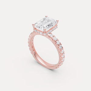 Anillo de halo con diamantes cultivados en laboratorio de 14k, elegante, fabricado en India, joyería con estilo para compromiso y propuesta, disponible al mejor precio. - Product Image 4