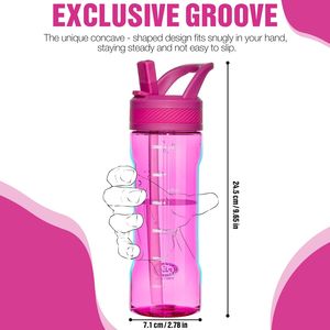 Borraccia in Tritan Senza BPA con Cannuccia, Design Anti-Perdita per Viaggi, Casa o Scuola, Articolo Promozionale (Fucsia) - Product Image 3