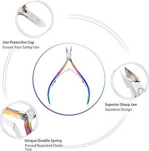 Outils de manucure professionnels en acier inoxydable, coupe-cuticules à ressort / coupe-ongles / pince à ongles - Product Image 2