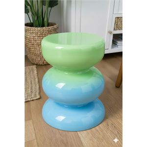 Mesa de Centro Moderna con Degradado Ombre Metálico, Taburete Redondo de Diseño, Mesa Auxiliar Creativa y Colorida para Sala de Estar, Decoración al por Mayor - Product Image 1