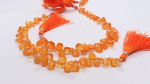 Cuentas de Cornalina Natural AAA, Forma de Pera Facetada, 6x8-7x10 mm, Cuentas de Piedra Preciosa de Cornalina, 8 Pulgadas, Cuentas de Cornalina Facetadas en Forma de Pera - Product Image 5