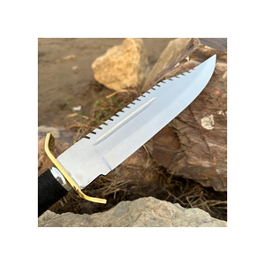 Hot Trending Stainless Steel Sawback Hunting Knife With <b>Black</b> <b>Cord</b> Wrapped Handle Outdoor Camping Survival Knife - Product Image 2