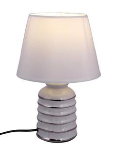 Ceramic Table Lamp With White Fabric Drum Shade Warm <b>Light</b> AC 110V Switch Control Midcentury Design - Product Image 2