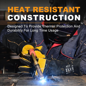 Premium Customized Material Leather Welding <b>Gloves</b> Industrial Safety Heat Resistant for Metalwork Durable Anti-Slip Safety <b>Glove</b> - Product Image 5