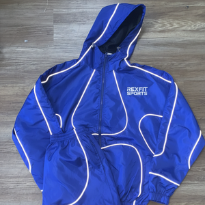 Rexfit Sports Breathable Nylon Mens Sports Windbreaker Set <b>Reflective</b> <b>Running</b> <b>Jacket</b> and Shorts - Product Image 1