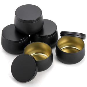 Luxury Black Iron Metal Candle Jar with Rose Gold Lid | Matte Black Votive Candle Holder for Home Decoration & Aromatherapy - Product Image 1